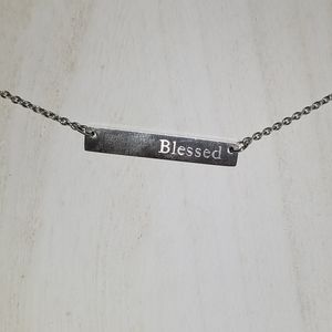 Silver Blessed Bar Necklace